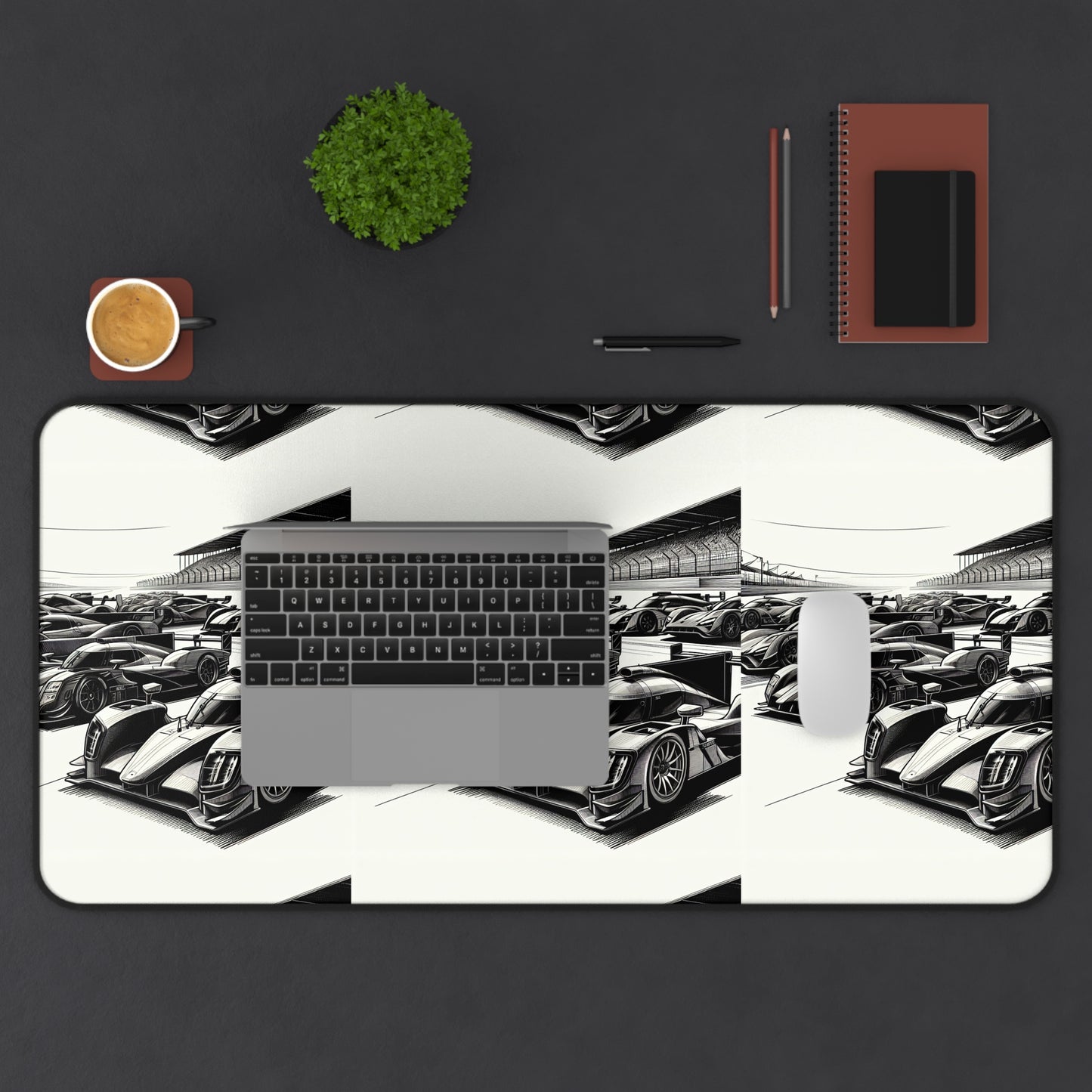 Racing Car Desk Mat, Speed-themed Workstation Accessory for Car Lovers, Gaming Desk Pad, Automotive Gift for Enthusiasts, Office Decor