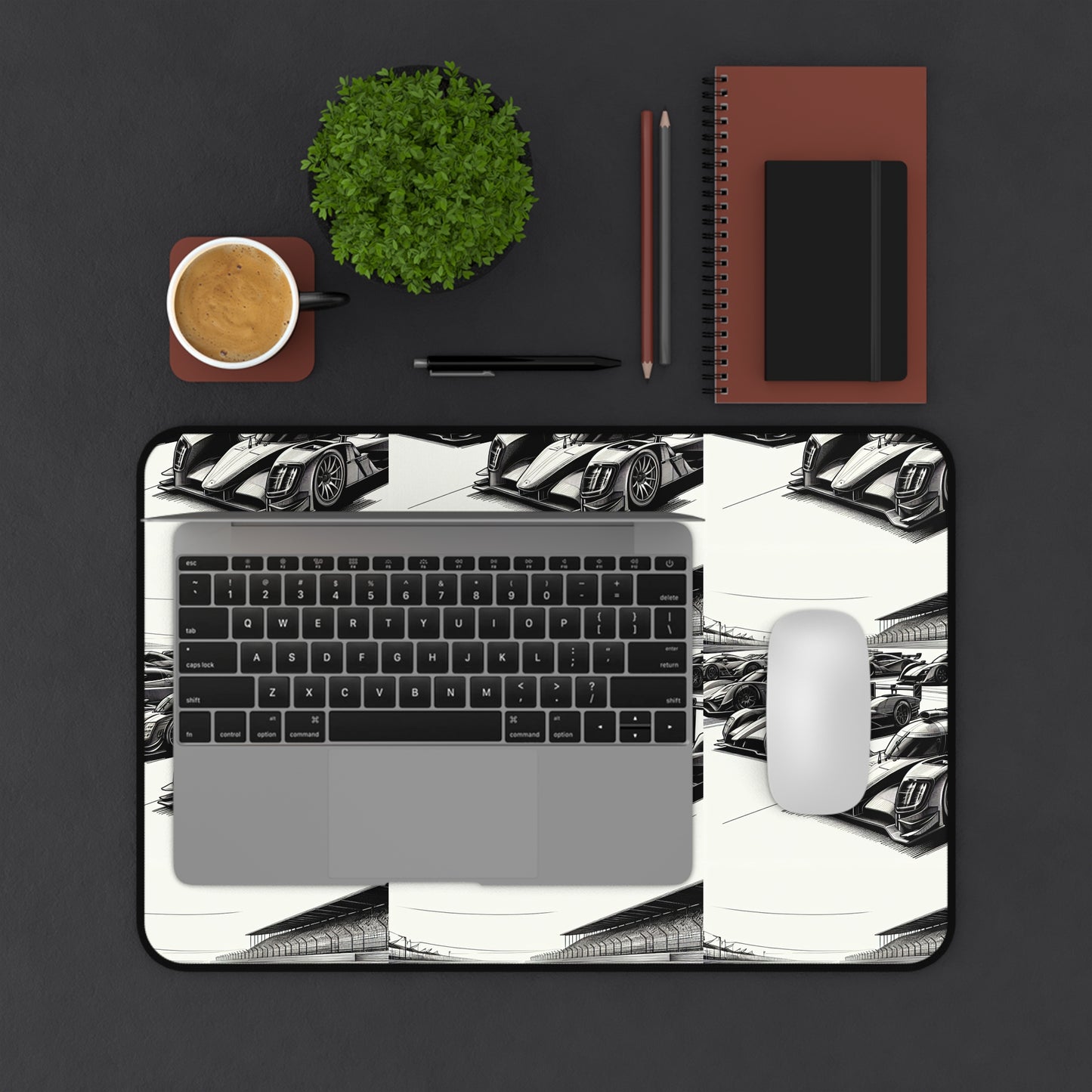 Racing Car Desk Mat, Speed-themed Workstation Accessory for Car Lovers, Gaming Desk Pad, Automotive Gift for Enthusiasts, Office Decor