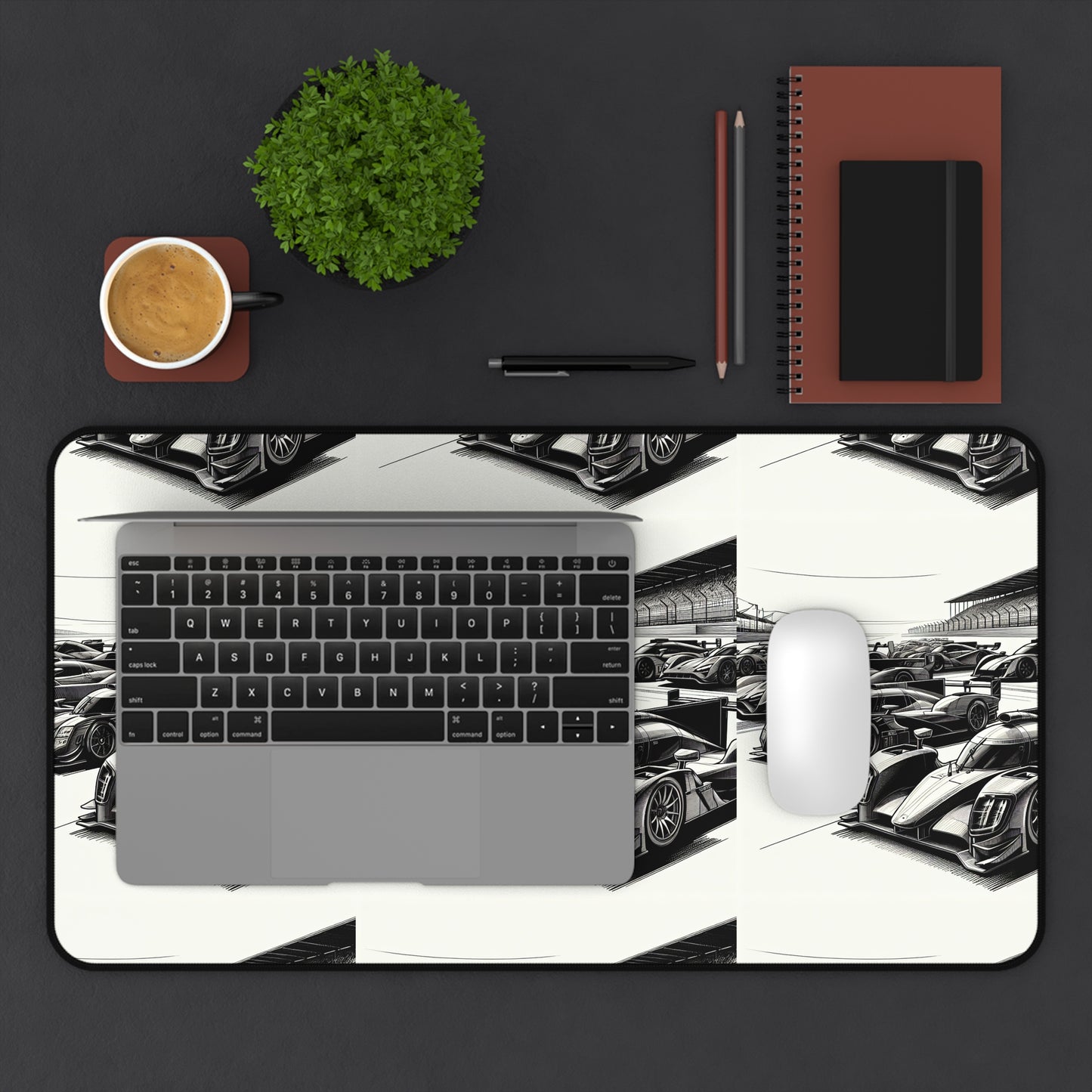 Racing Car Desk Mat, Speed-themed Workstation Accessory for Car Lovers, Gaming Desk Pad, Automotive Gift for Enthusiasts, Office Decor