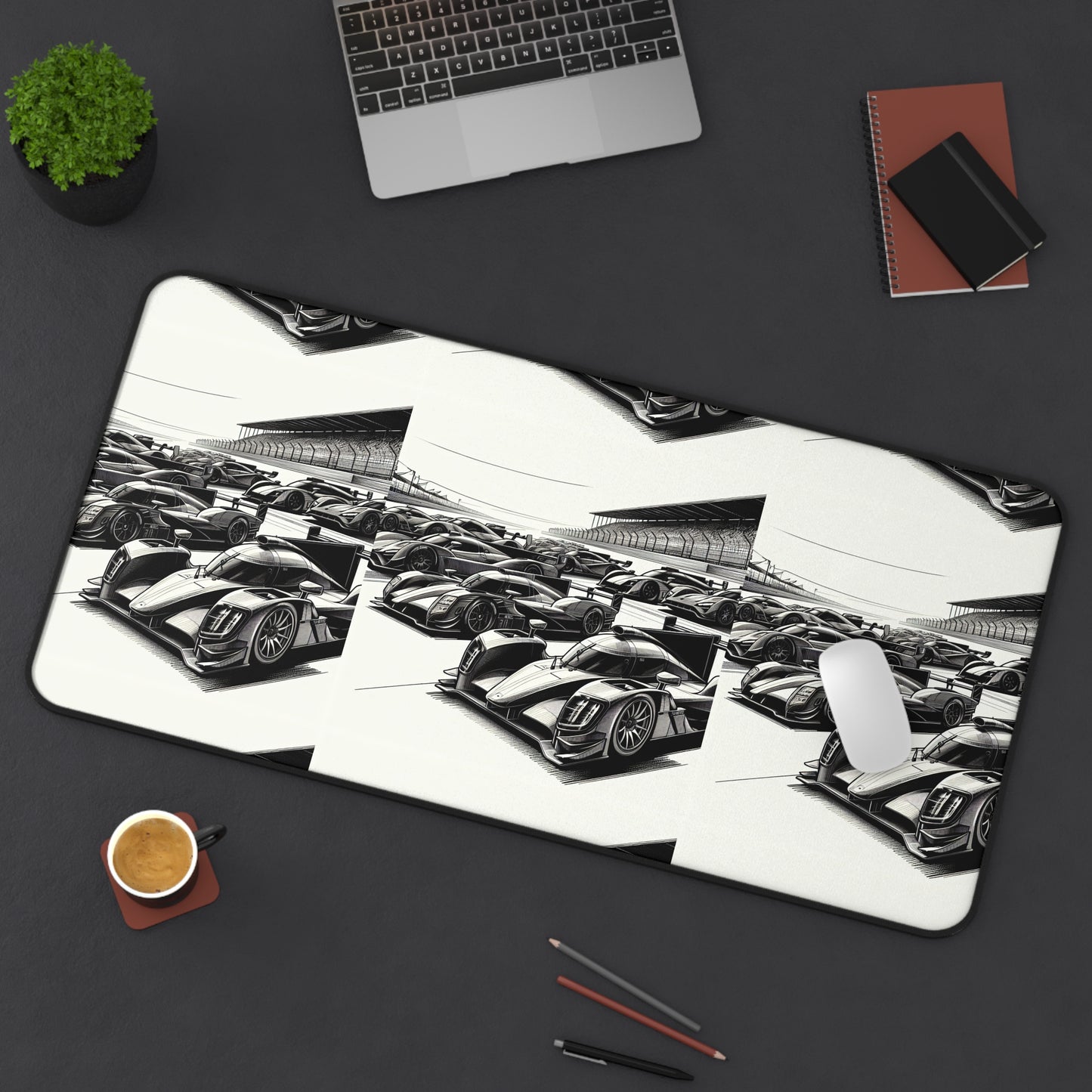 Racing Car Desk Mat, Speed-themed Workstation Accessory for Car Lovers, Gaming Desk Pad, Automotive Gift for Enthusiasts, Office Decor